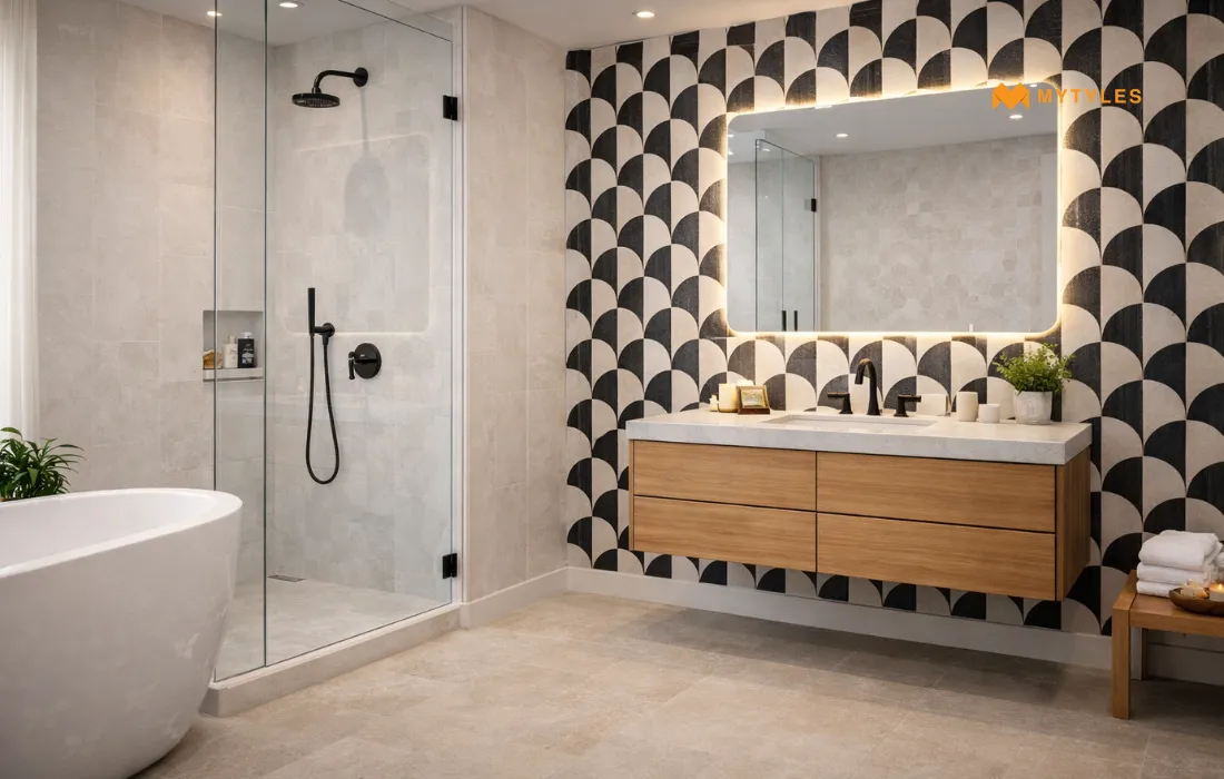 Moroccan Scallop wall Tile in Bathroom